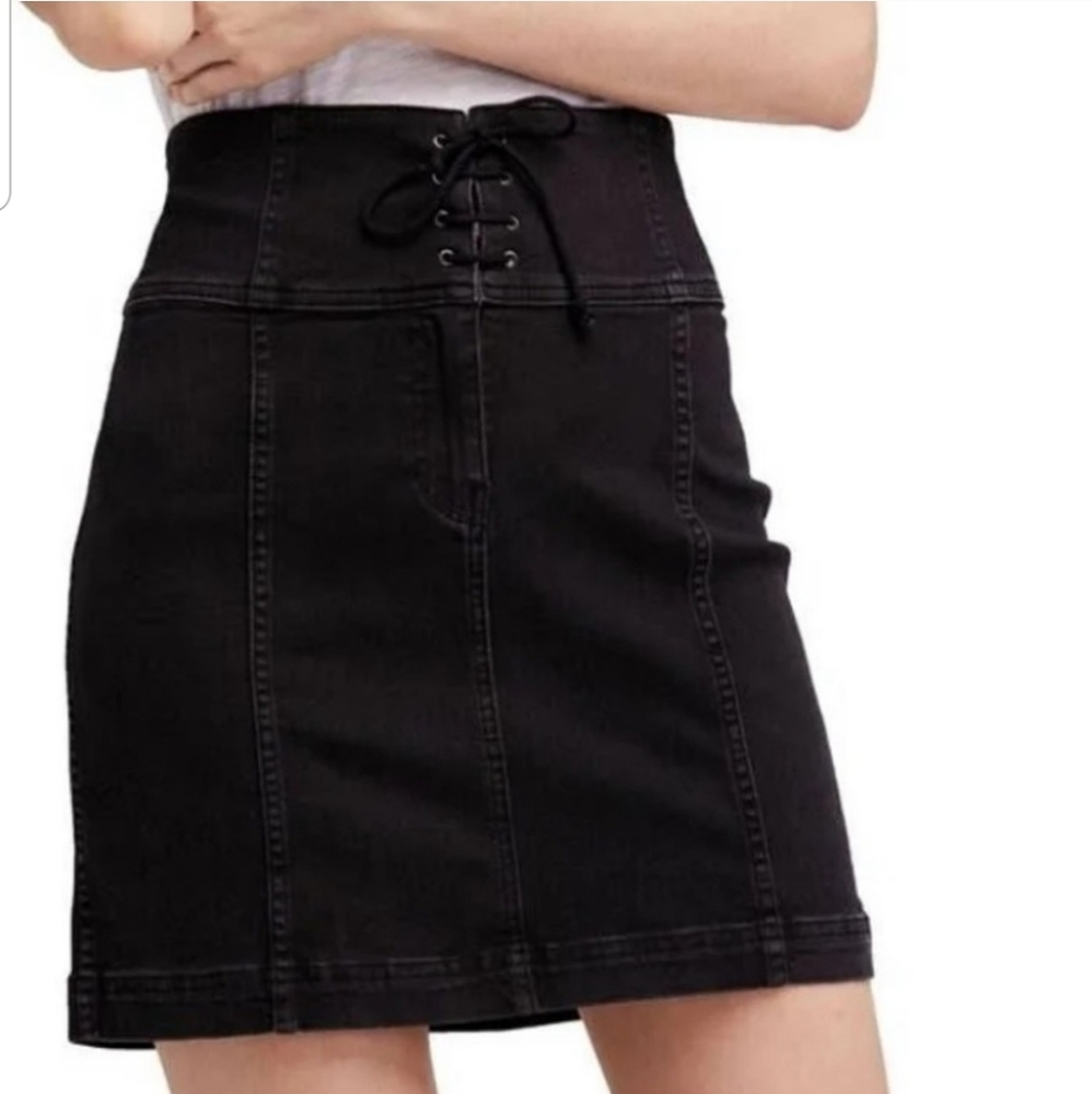 Free People stretch denim skirt